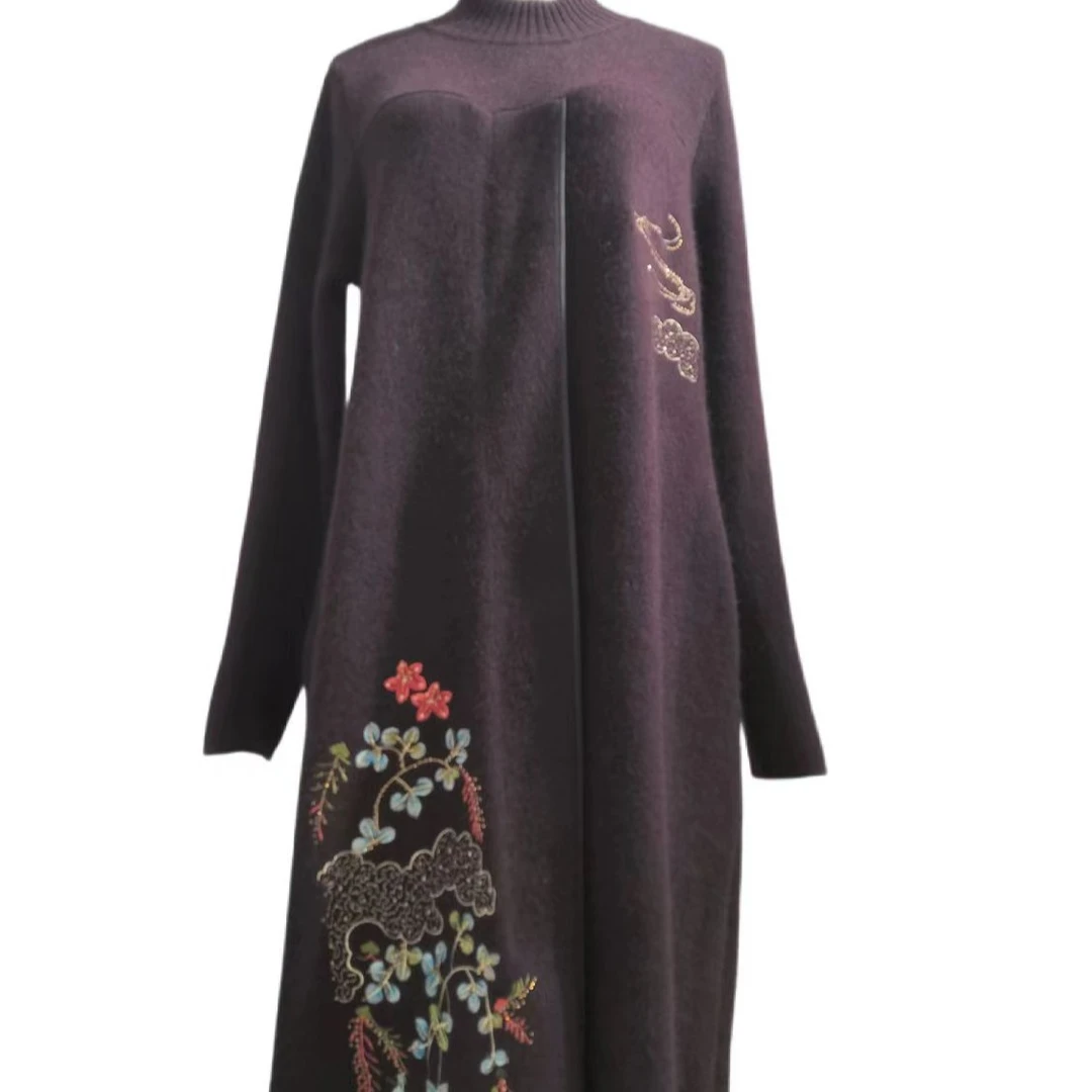 高端定制时尚刺绣连衣裙23271