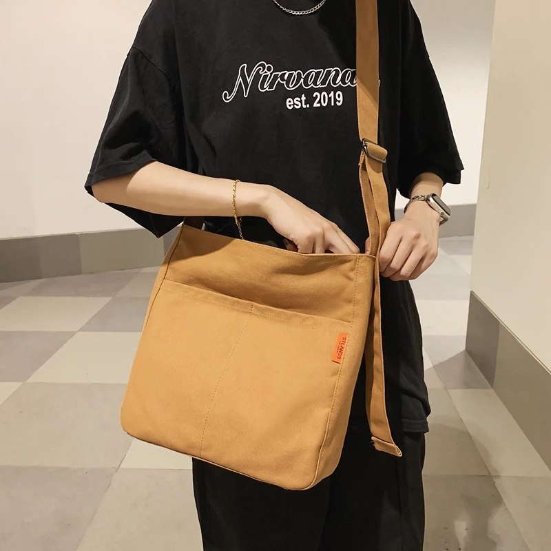 BEIGANGJIA/北港家潮流ins韩版单肩包简约布包休闲百搭日系斜挎包