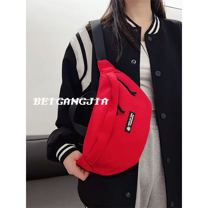 BEIGANGJIA/北港家夏季潮流百搭腰包女2024新款休闲斜挎包胸包男