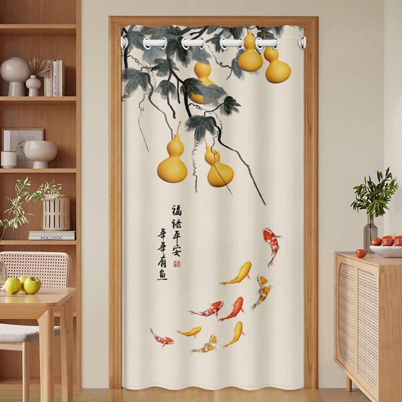 中式古风葫芦门帘隔断帘家用卧室房间门帘布门对门化解风水卫生间