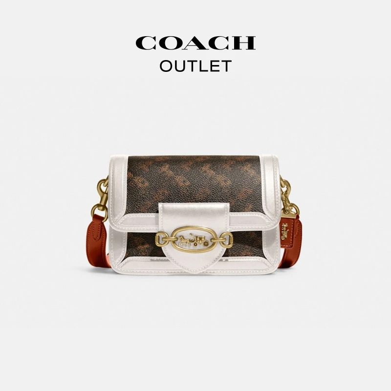 COACH/蔻驰奥莱 女士简约时尚经典马车图案印花HERO斜挎包单肩包