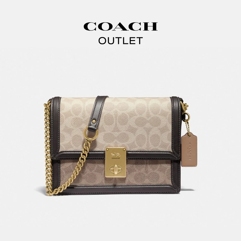 COACH/蔻驰奥莱 经典标志色块HUTTON单肩包