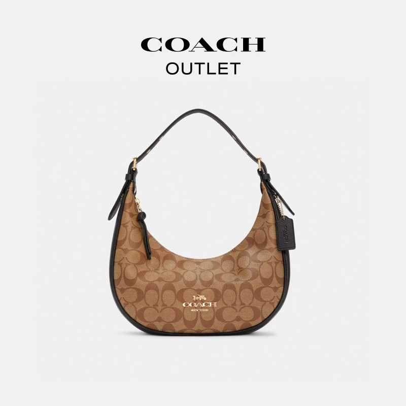 COACH/蔻驰奥莱 经典标志帆布BAILEY半月包