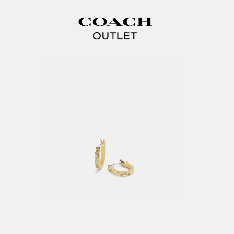 【邓莎优享】COACH/蔻驰 密镶经典标志扣钉耳环