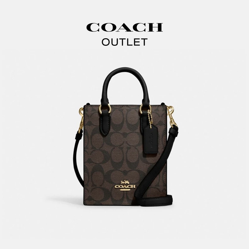 【沈涛专享】COACH/蔻驰奥莱 经典标志N/S迷你托特包