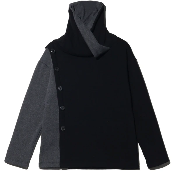 WY133秋冬新款可翻领拼色卫衣男女秋季休闲宽松时尚长袖百搭上衣