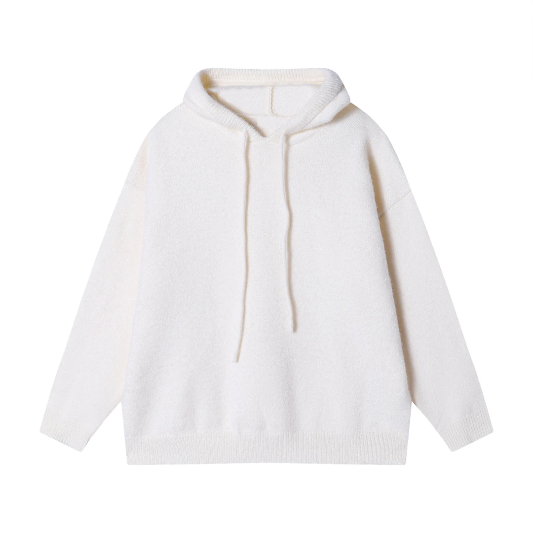 FW008秋冬季新款纯色连帽卫衣慵懒针织宽松百搭休闲时尚长袖卫衣