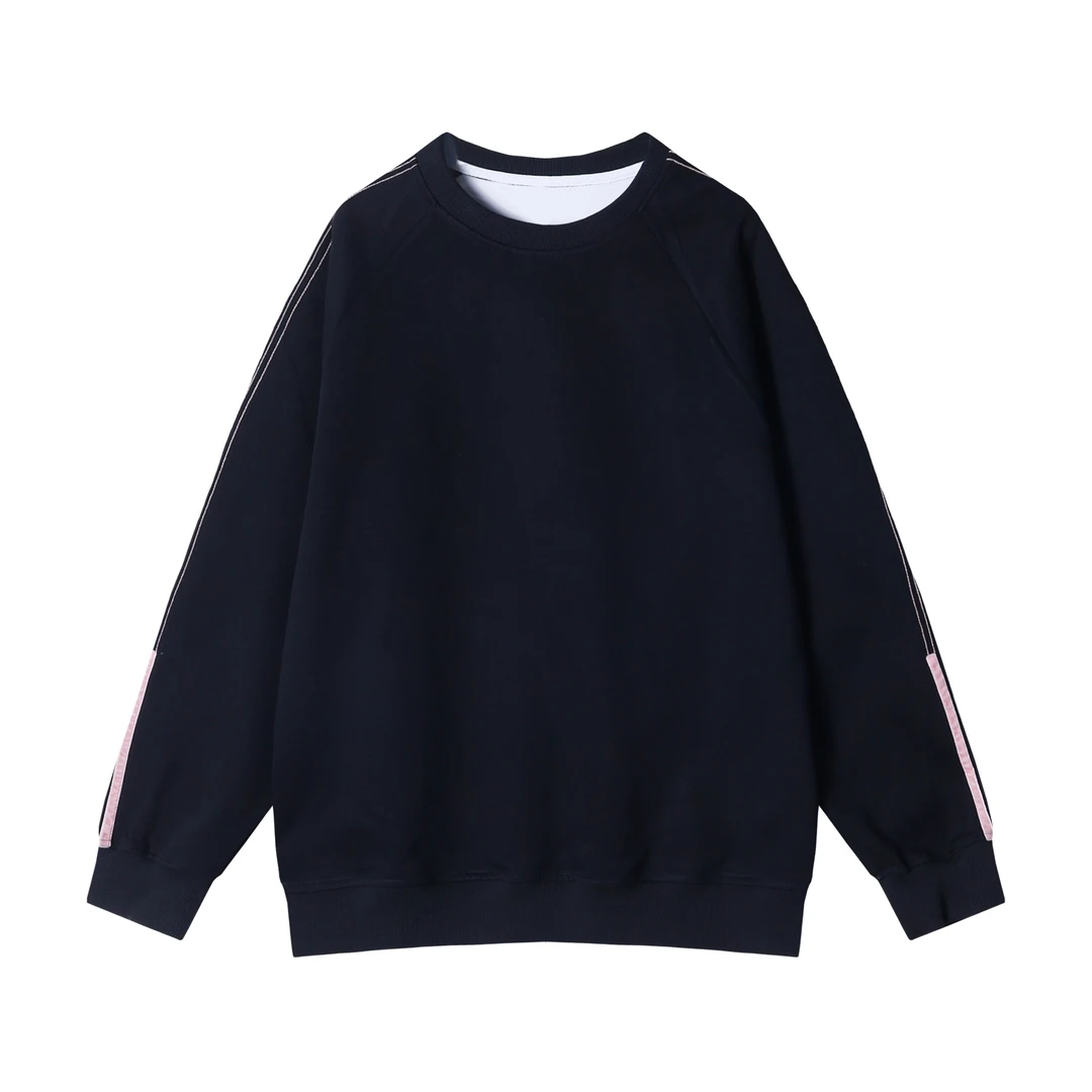 秋冬季新款时尚个性美式撞色圆领套头长袖卫衣情侣简约百搭上衣