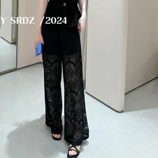 大小姐裤子 小允姐姐2024新款百搭简约轻奢镂空时尚裤子