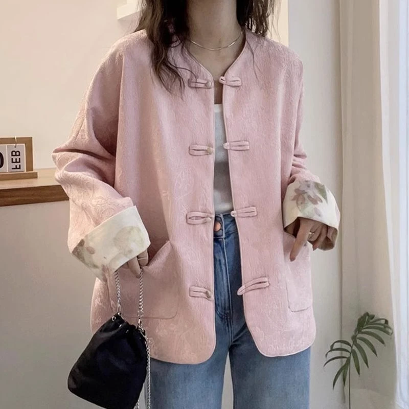 新中式国风盘扣短外套女欧洲站早春2024新款欧货女装时尚开衫上衣