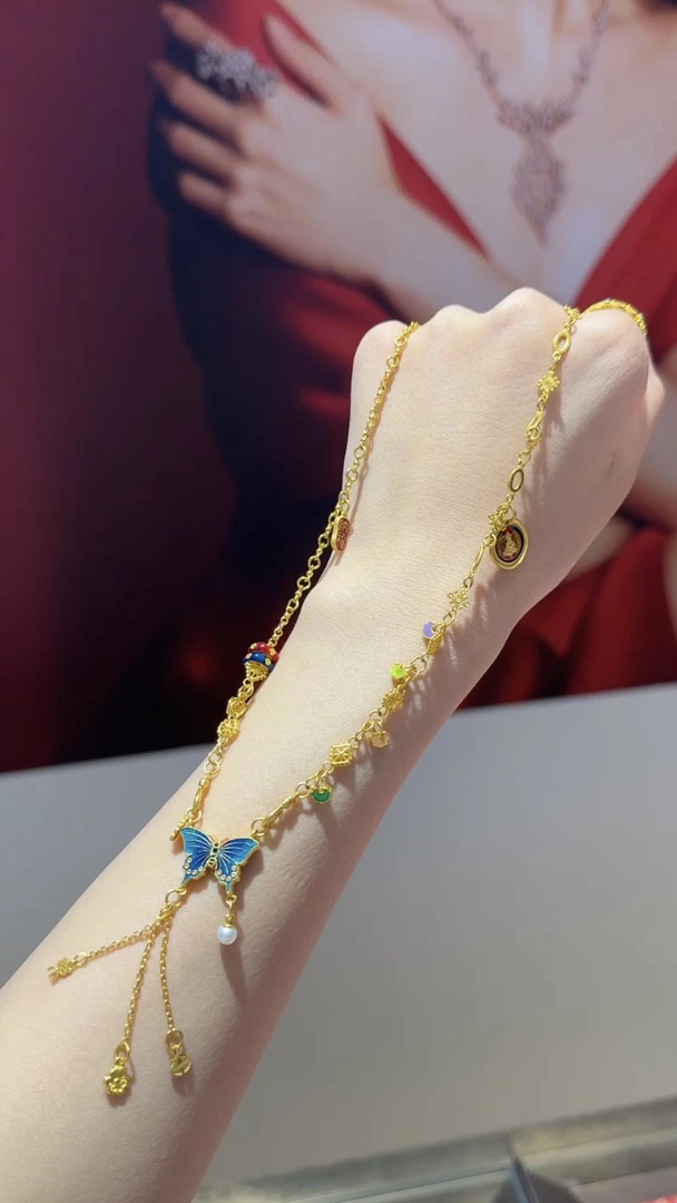 金999蝴蝶套链百搭