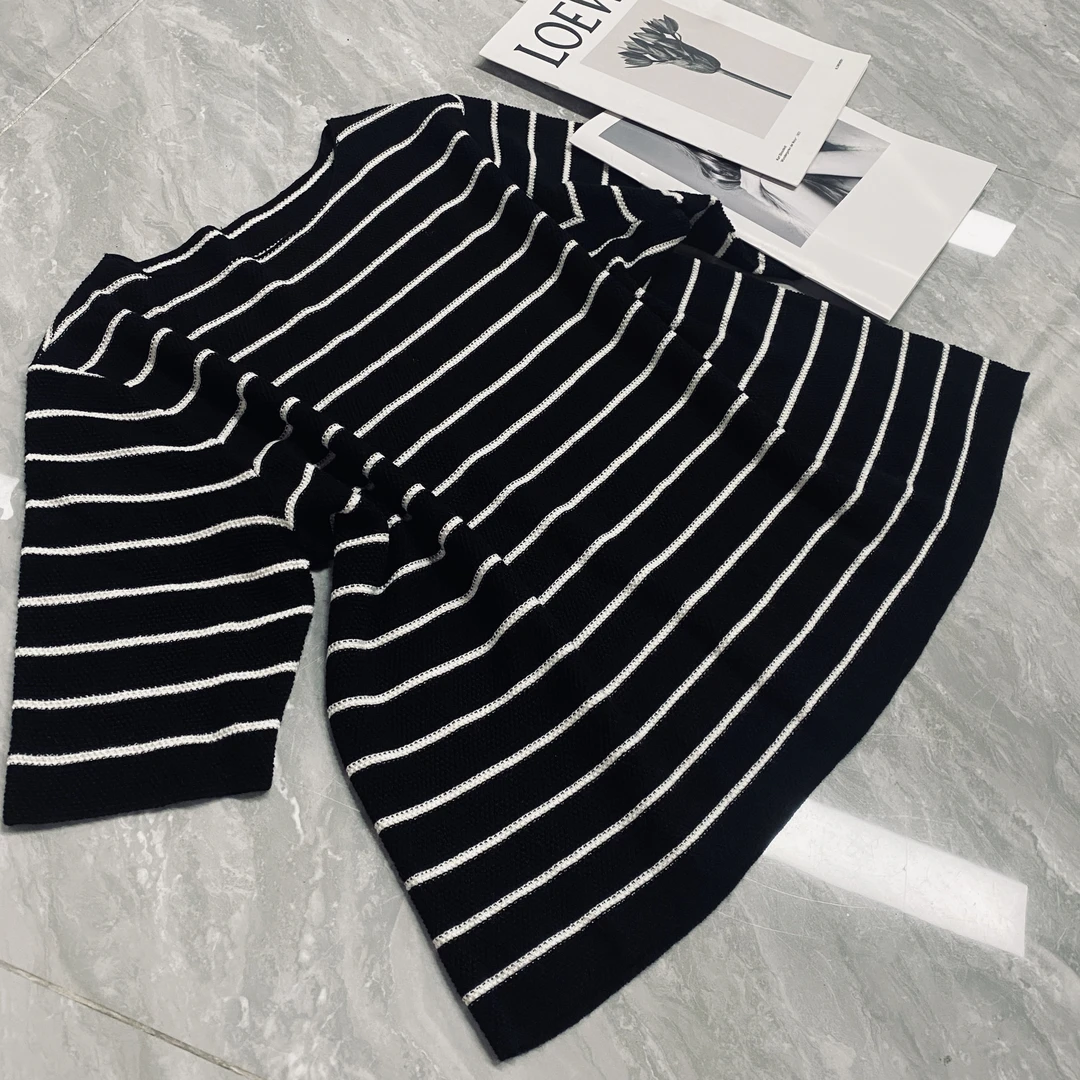 初秋条纹经典百搭显瘦高级感透气中时尚宽松长款韩版毛针织衫