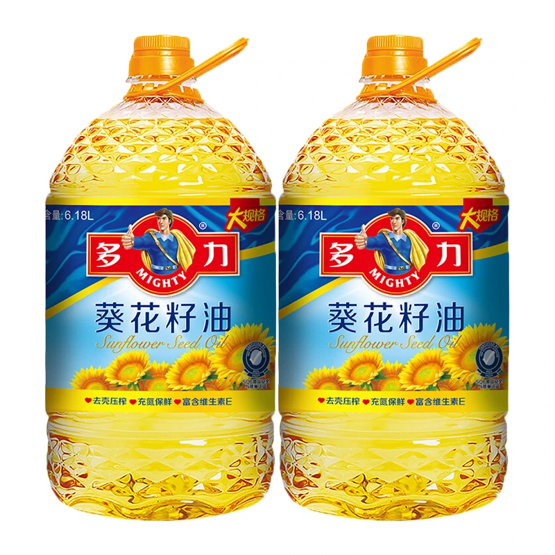 多力葵花籽油6.18L*2瓶大桶装家用健康食用油物理压榨0反式脂肪酸