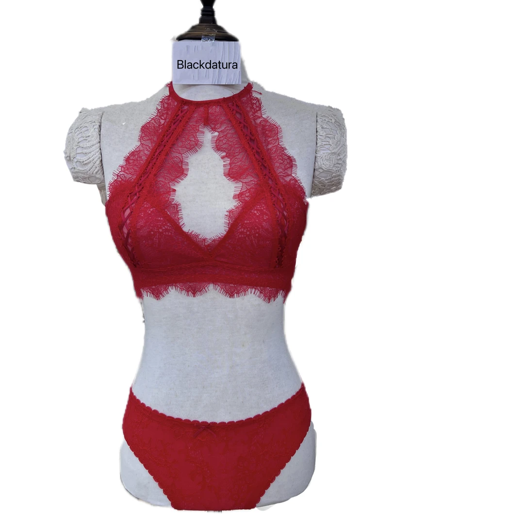 花黑盆【妲己】蕾丝挂脖吊带打底百搭