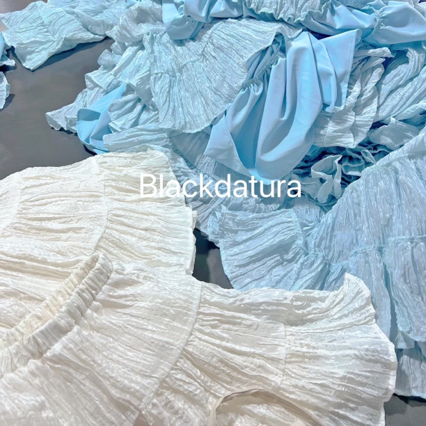 【天空之镜】花黑盆半身裙仙女短裙女