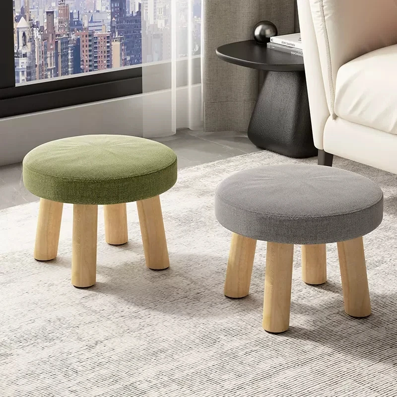 矮凳凳子创意小板凳可爱客厅家用居家小凳子换鞋凳搁脚凳实木布艺
