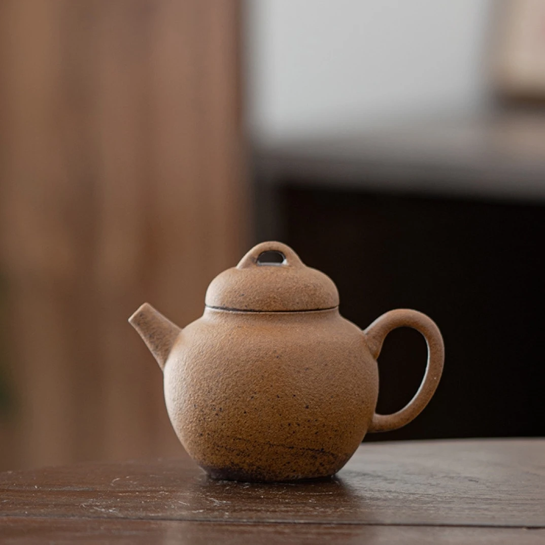 老岩泥酱釉茶壶飞天壶圆满壶四方壶承苔藓绿功夫茶具陶瓷