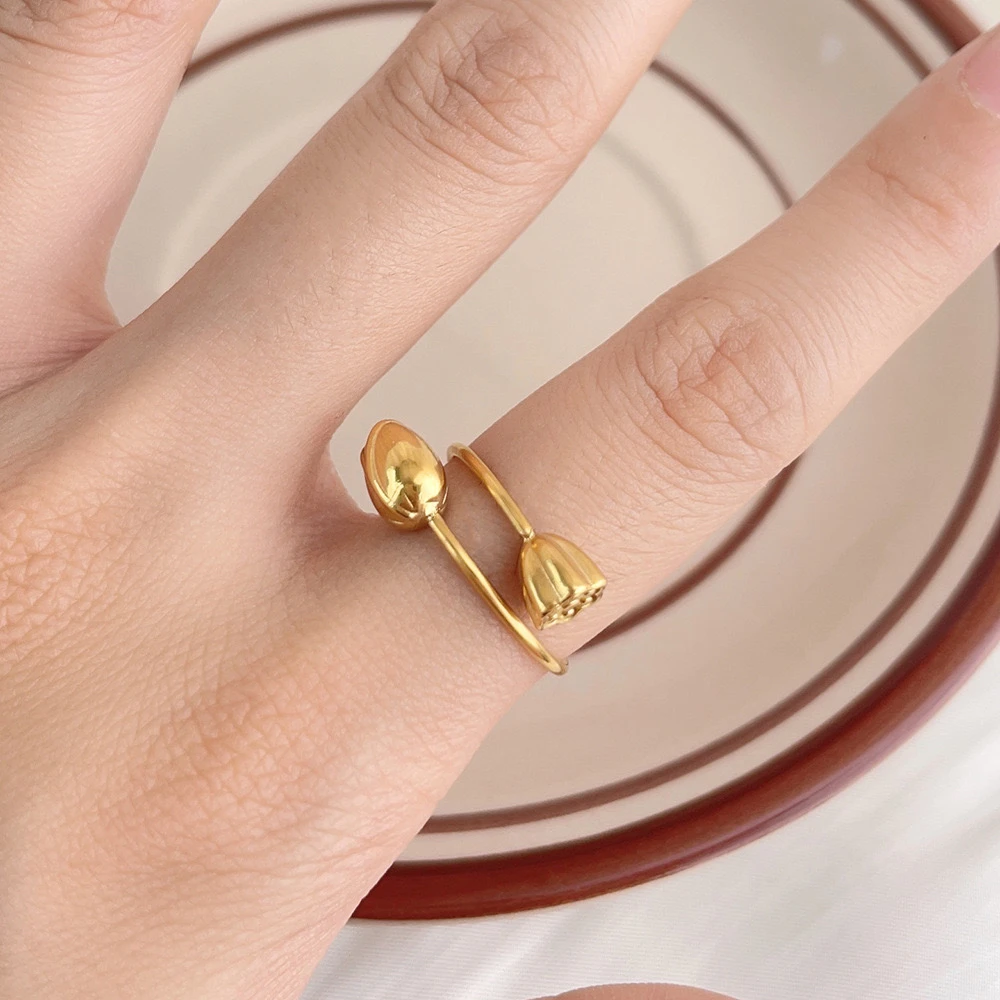 铜合金戒指 莲蓬两世欢戒指