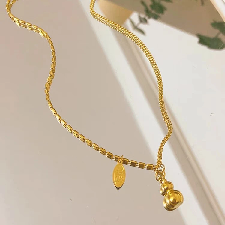 钛钢项链 9528 招财小葫芦轻奢小众高级百搭款不过时锁骨链