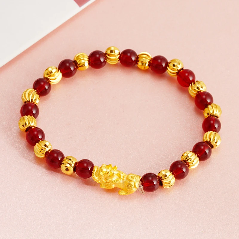 手链  貔貅珠珠古典复古气质弹力绳合金