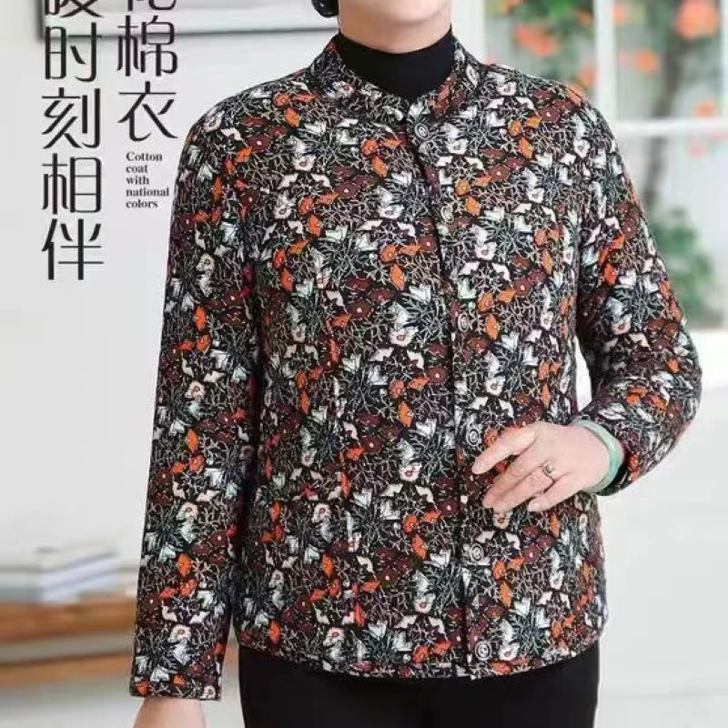 尾单加厚驼绒妈妈棉袄