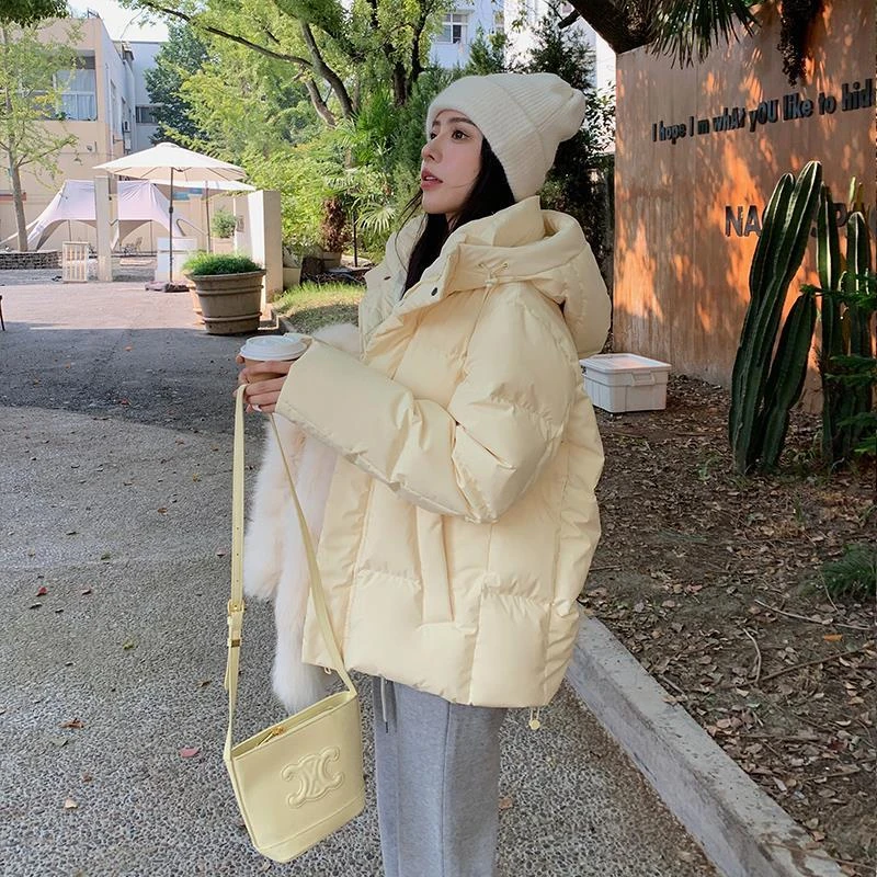 MM明摩秋羽绒服可拆卸帽休闲男女可穿简约纯色宽松型连帽外套中戏