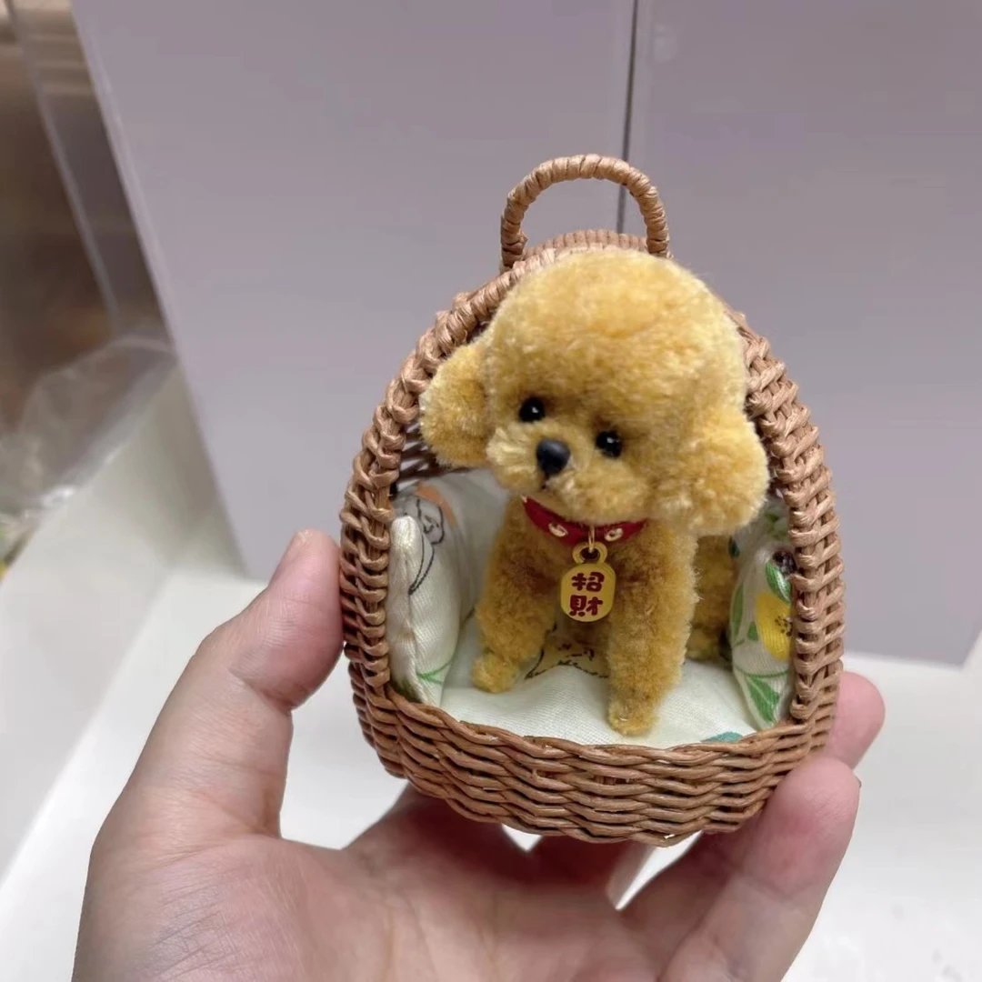(已开价)微缩狗窝篮子纯手工编织篮迷你可爱娃娃屋