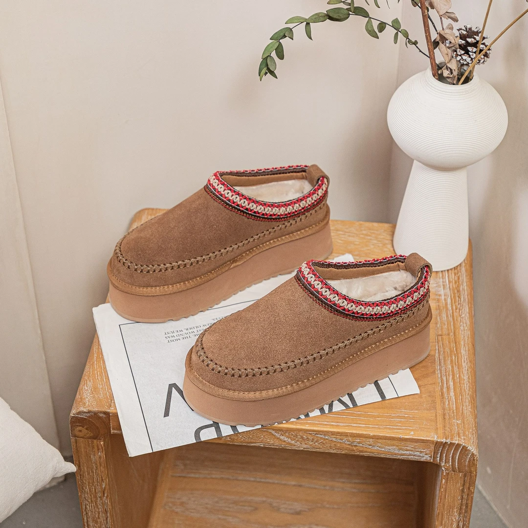 【增高4.5cm】2024百搭爆款秋冬新女加绒加厚保暖运动休闲雪地棉拖