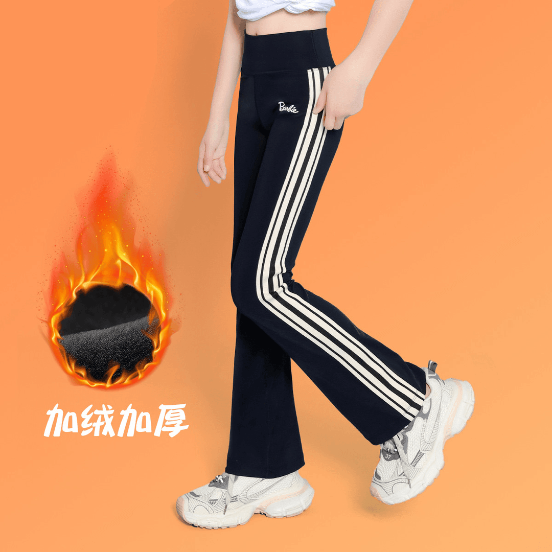 芭比舞蹈服女童保暖阔腿裤中大童训练裤瑜伽长裤儿童加绒运动裤