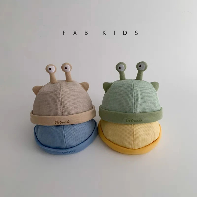 婴儿帽子春秋薄款男女宝宝可爱超萌地主帽婴幼儿透气护囟门瓜皮帽