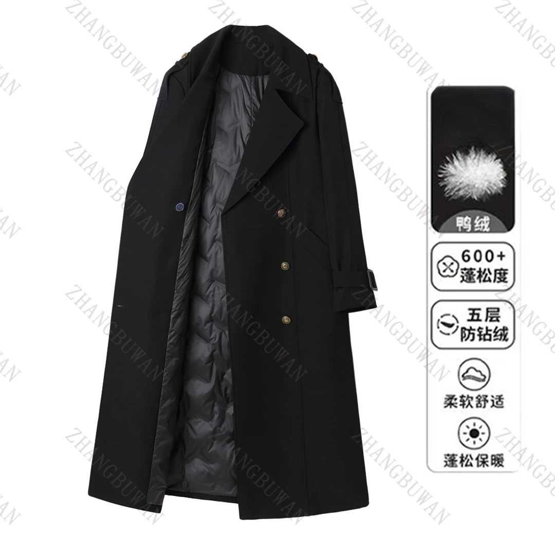 【24925】白鸭绒风衣羽绒服加厚2024新款冬季长款外套女