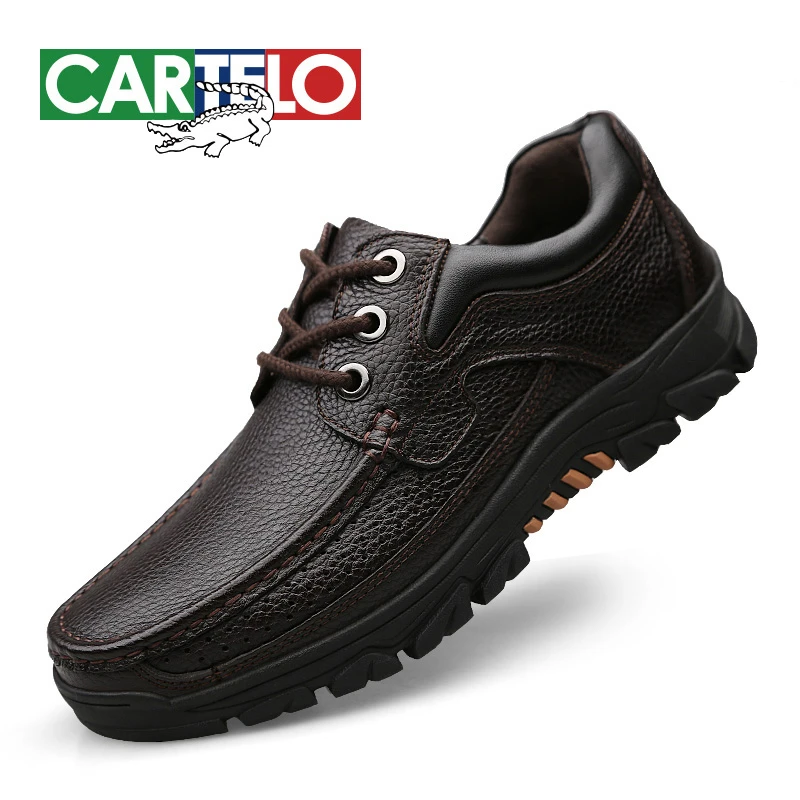 CARTELO/卡帝乐鳄鱼2023年春季爆款新款商务男士皮鞋透气舒适皮鞋
