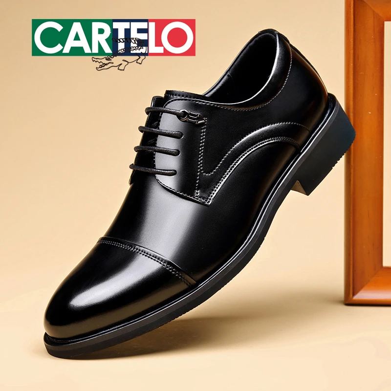 CARTELO/卡帝乐鳄鱼休闲男皮鞋男士透气软底商务英伦百搭