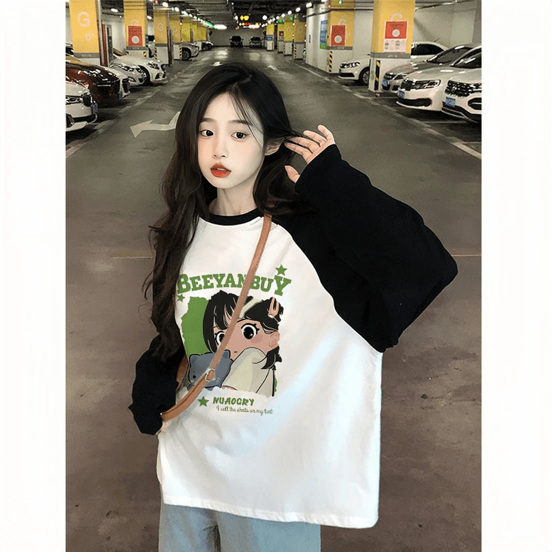 秋衣女外穿高中学生T恤女装长袖秋季初中生少女款打底衫上衣体桖