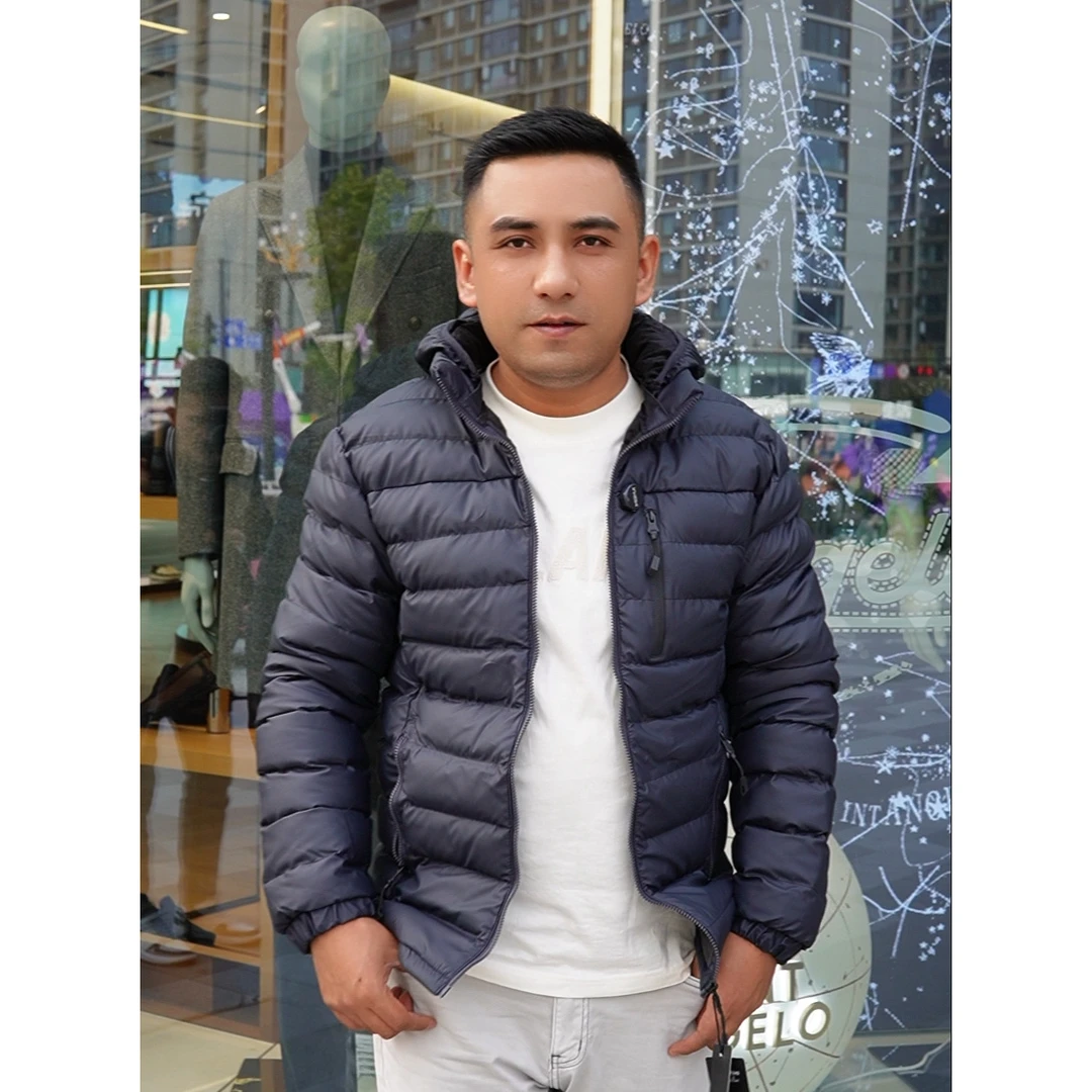 （ATLAN）2024爆款男士外套男款短款户外休闲连帽轻薄保暖秋冬