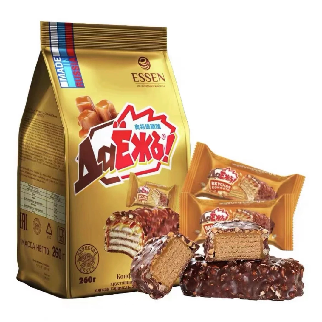 俄罗斯进口阿孔特牌奥特焦糖味糖果休闲零食260克/袋