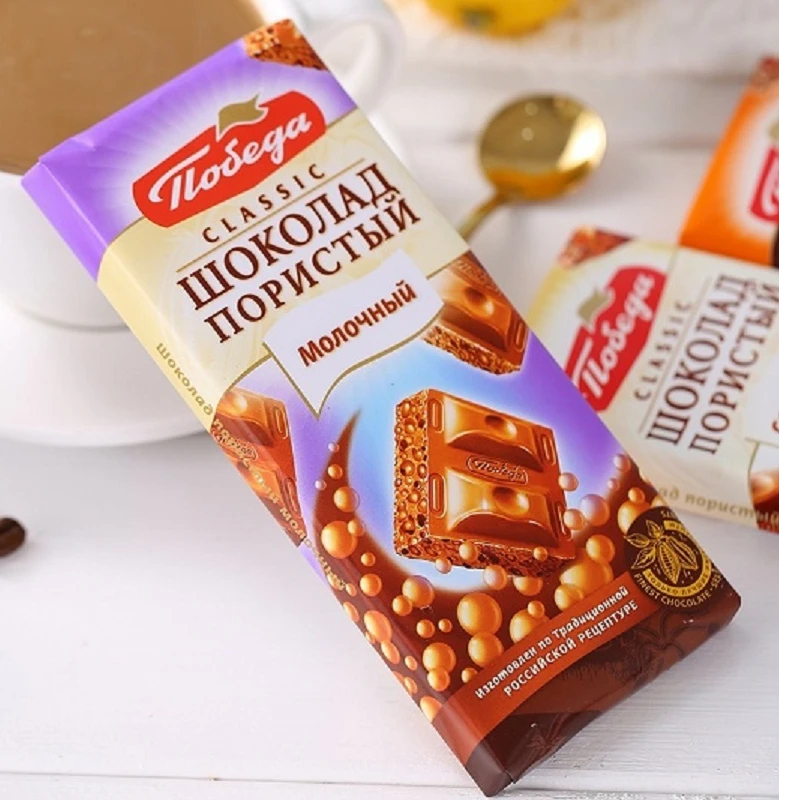 俄罗斯进口巧可胜经典蜂窝状牛奶巧克力65克