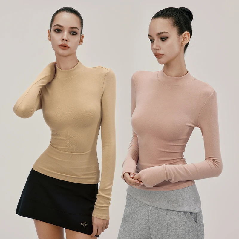 WooHa/吾哈2024秋季新款中领基础T恤