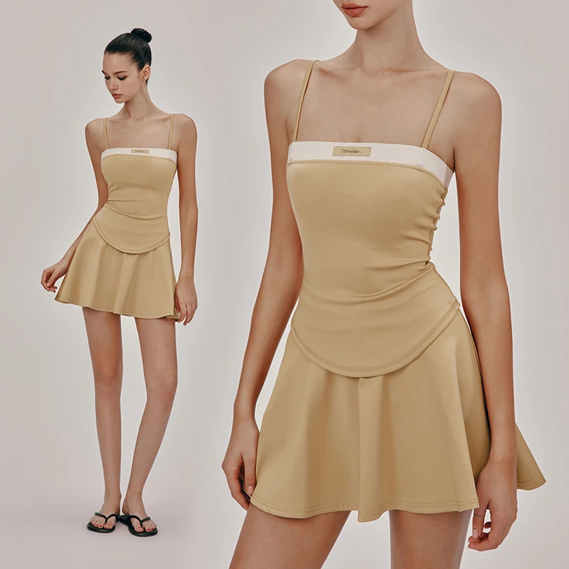 WooHa/吾哈2024夏季新款网球运动套装吊带半身裙上衣