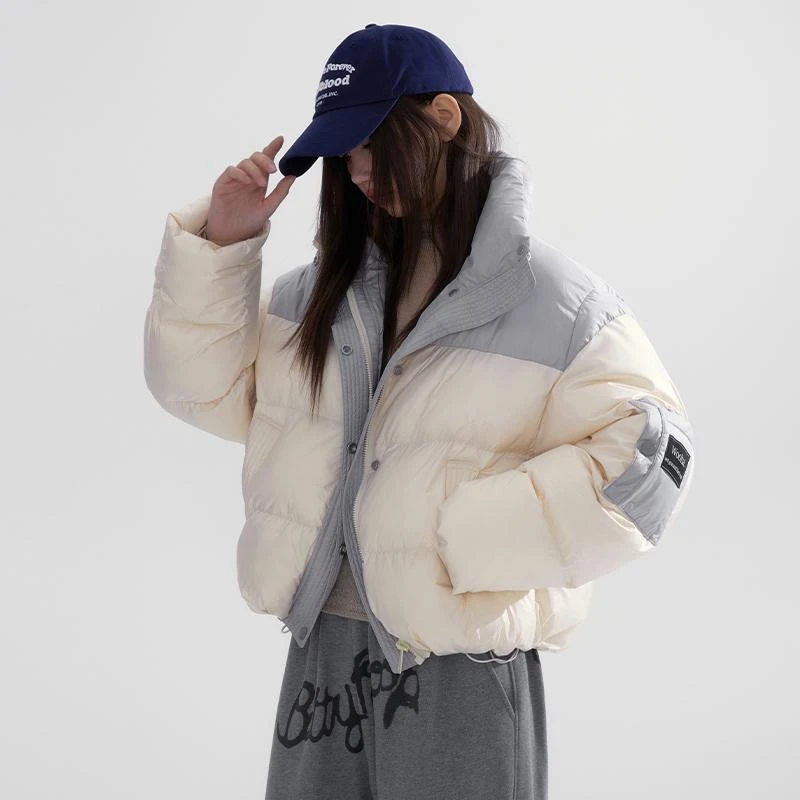 WooHa/吾哈冬季新款学院风百搭短款棉服外套