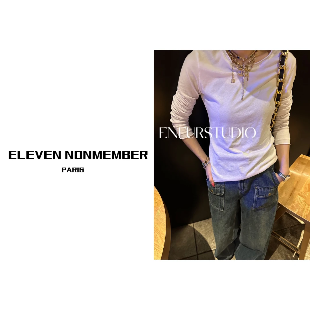 Eleven Nonmember “微透卷卷边” 薄薄的贼百搭的打底衫