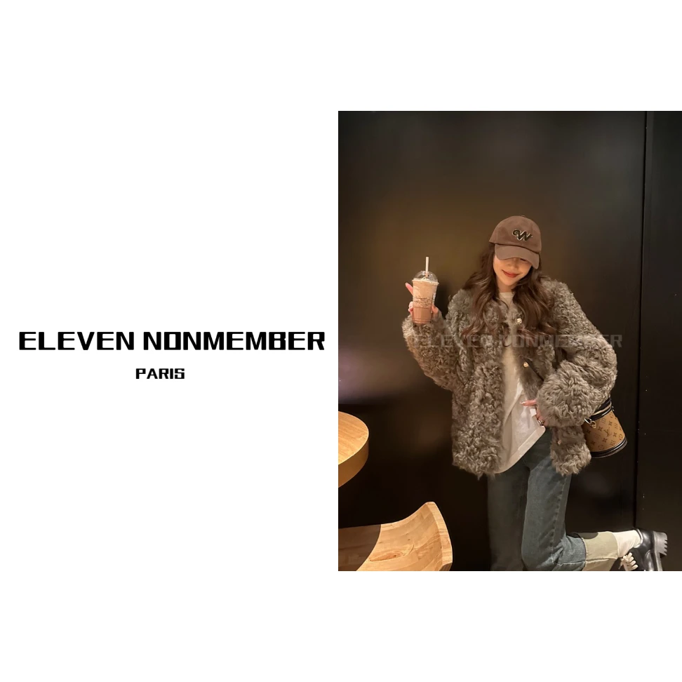 Eleven Nonmember “双面穿小卷卷” GG2626 托卡皮毛一体皮草外套