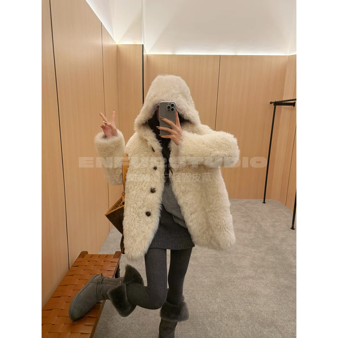 【EN 年中福利】“云上雪岛”托斯卡纳皮毛一体皮草毛毛外套GG78168