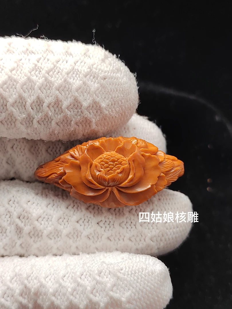 橄榄核雕刻单籽连年有余莲花荷花花开富贵苏工手工单颗吊坠挂坠