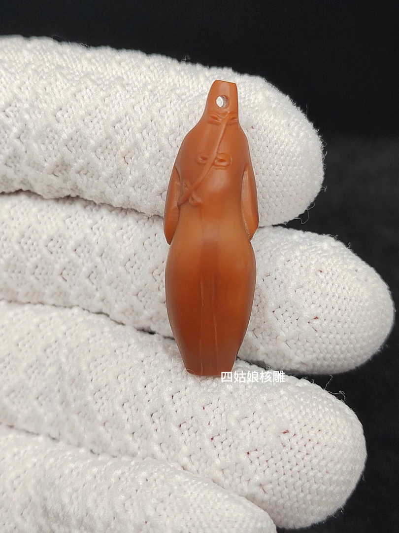 橄榄核旗袍单籽旗开得胜手工核雕手机链挂坠钥匙链男女款配饰包邮