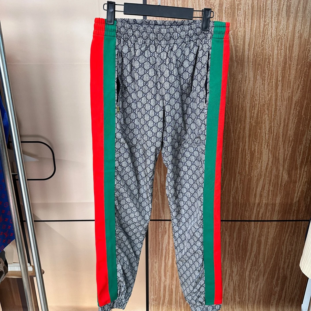 古驰 Gucci 经典红绿条纹老花卫裤 S码 98新