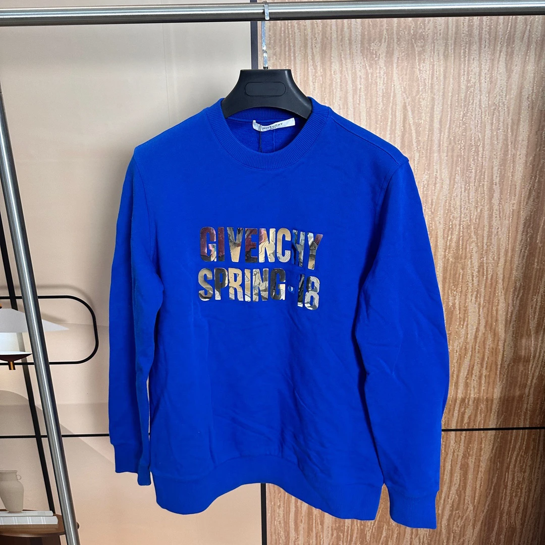 纪梵希 Givenchy 蓝色亮片字母logo卫衣 S码 98新 DF000347