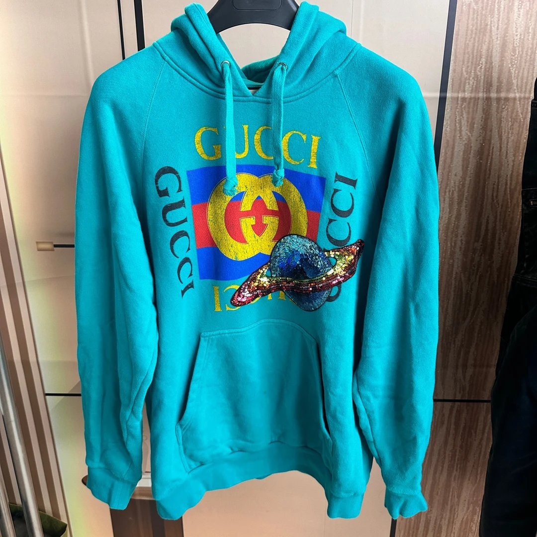 古驰 Gucci UFO经典方块双G帽衫 M码 95新