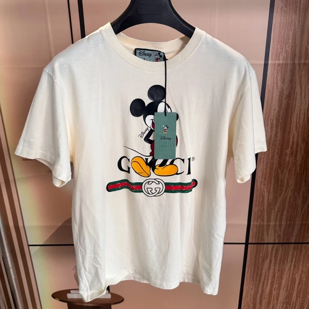 古驰 Gucci 迪士尼联名款 白色米老鼠腰带短袖 XS码 99新