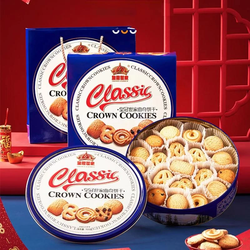【团购套餐】国货曲奇皇冠世家曲奇饼干908克/盒丹麦式曲奇礼盒装